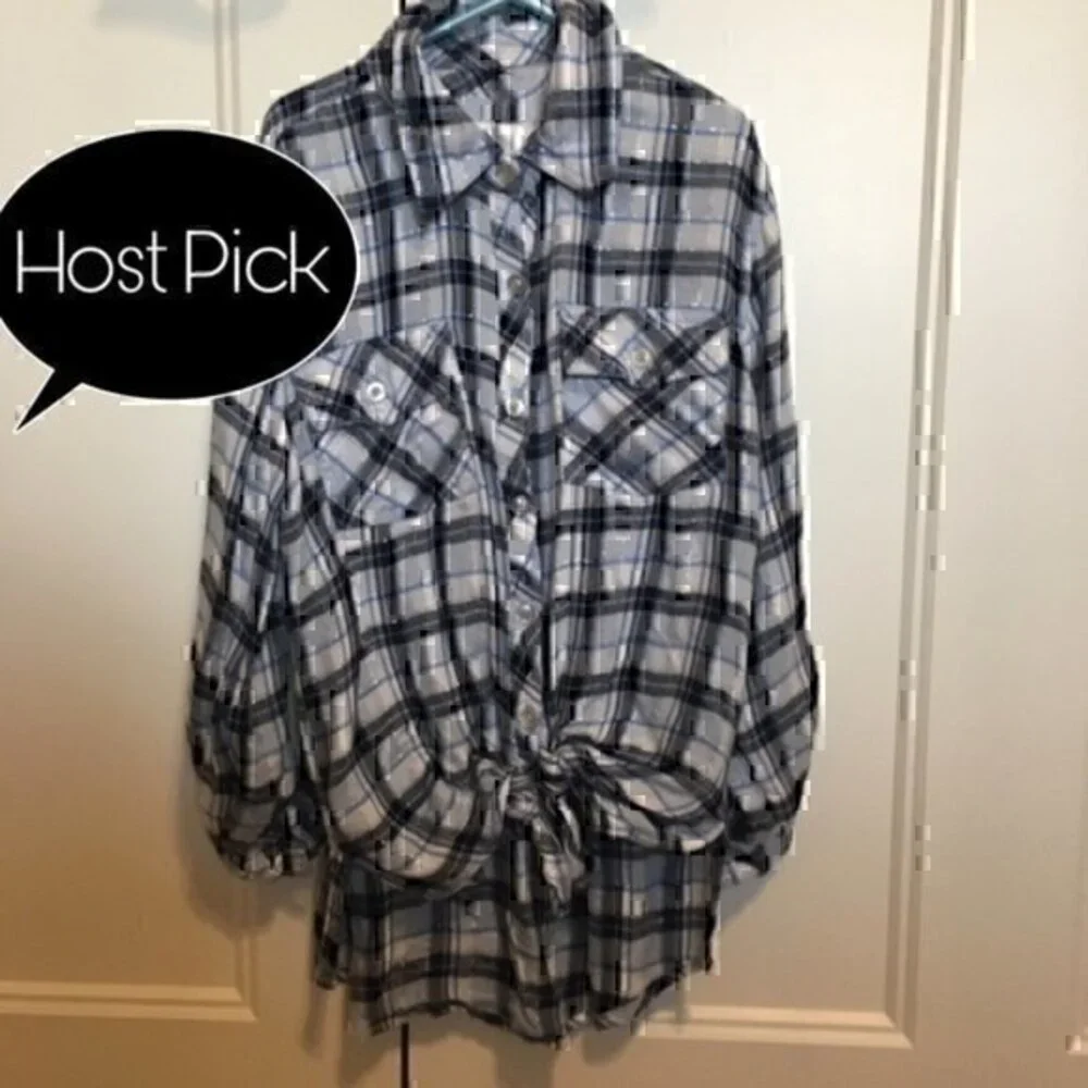 Justice Girls size 10 sparkly  flannel